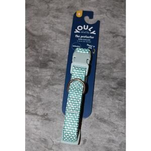 Youly Protector Turquoise Adjustable Reflective Dog Collar SZ S 9-14" Neck